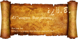 Üveges Barakony névjegykártya